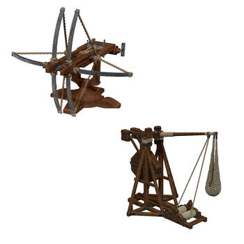 WizKids Games War Machines Ballista/Trebuchet 4D Terrain Setting Combo Set 14y+