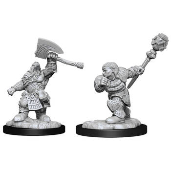 2pc Magic the Gathering Miniatures Dwarf Fighter & Dwarf Cleric