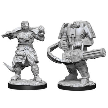 2pc Starfinder Deep Cuts Unpainted Miniatures Vesk Soldier