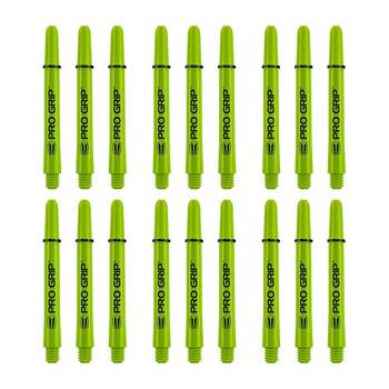 6x 3pc Target Pro Grip Nylon Shaft Accessory Short - Lime Green