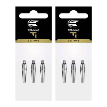 2x 3pc 3pc Target Titanium Pro Spare Top Dart Shaft Replacement Accessory Set Silver