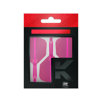 3pc Target K-Flex No 6 Dart Flight & Shaft Intermediate 26mm - Neon Pink