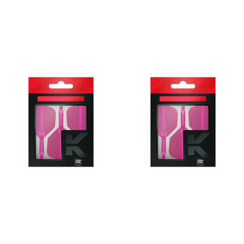 6pc Target K-Flex No 6 Dart Flight & Shaft Intermediate 26mm - Neon Pink