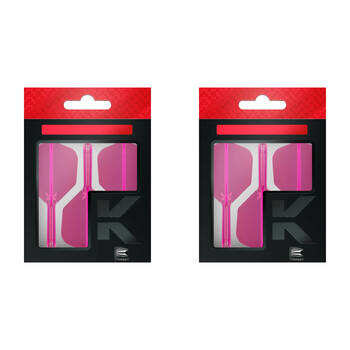 6pc Target K-Flex No 6 Dart Flight & Shaft Medium 33mm - Neon Pink