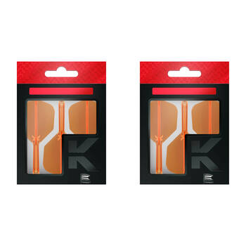 6pc Target K-Flex No 6 Dart Flight & Shaft Intermediate 26mm - Neon Orange