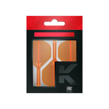 3pc Target K-Flex No 2 Dart Flight & Shaft Short 19mm - Neon Orange