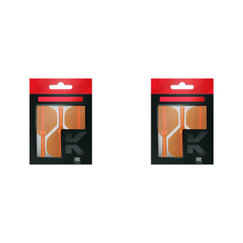 6pc Target K-Flex No 2 Dart Flight & Shaft Short 19mm - Neon Orange