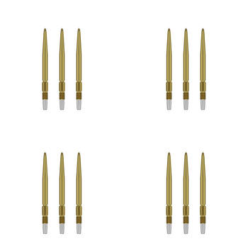 12pc Target Swiss Dart Point Pocket Size 30mm - Gold