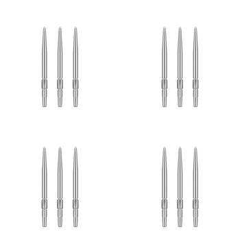 12pc Target Swiss Dart Point Pocket Size 40mm - Silver