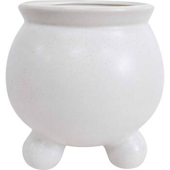 LVD Stoneware Plant Pot Springtime Home/Garden Decor 17x18cm White