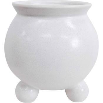 LVD Stoneware Plant Pot Springtime Home/Garden Decor Large 22.5cm White