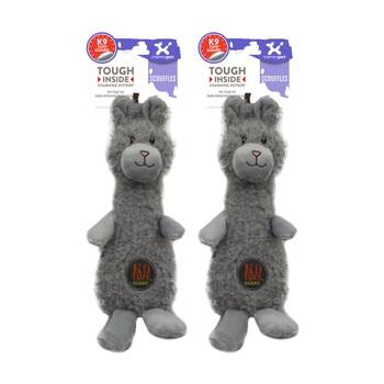 2PK Charming Pet Scruffles Textured Soft Plush Squeaker Dog Toy Small Bunny