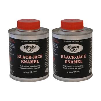 2PK Equinade Black Jack High Gloss Long Lasting Horse Hoof 250ml