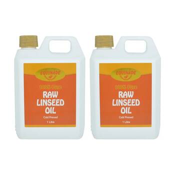 2PK Equinade Raw Linseed Oil Cold Pressed Horse Coat Conditoner Care 1L