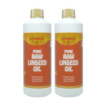 2PK Equinade Raw Linseed Oil Cold Pressed Horse Coat Conditoner Care 500ml