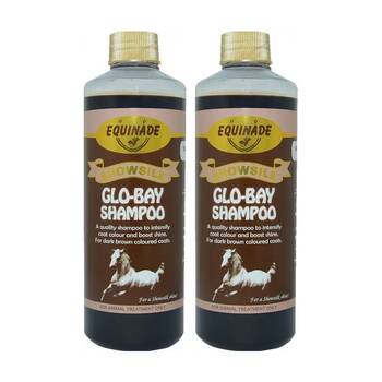 2PK Equinade Showsilk Glo Bay Horse Coat Grooming Care Shampoo 500ml