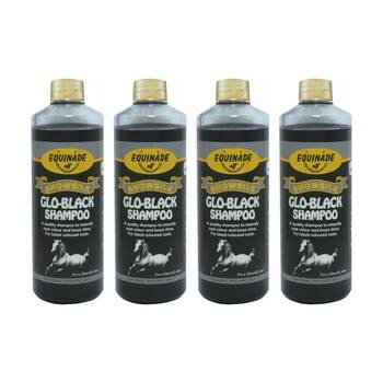 4PK Equinade Showsilk Glo Black Horse Coat Grooming Care Shampoo 500ml