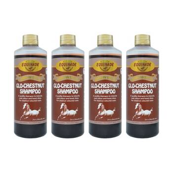 4PK Equinade Showsilk Glo Chestnut Horse Coat Grooming Care Shampoo 500ml