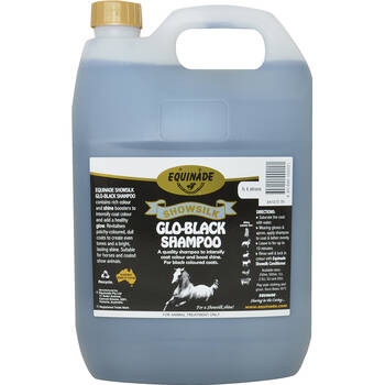 Equinade Showsilk Glo Black Horse Coat Grooming Care Shampoo 5L