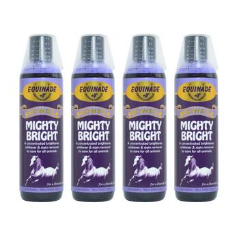 4PK Equinade Showsilk Horse Coat Whitener & Stain Remover 125ml Mighty Bright