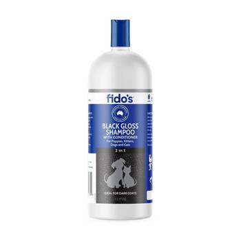 Fidos Pet Dog & Cat Grooming Washing Care Shampoo Black Gloss 1L