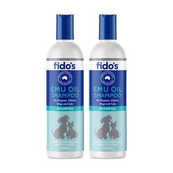 2PK Fidos Pet Dog & Cat Grooming Washing Care Shampoo Emu Oil 250ml