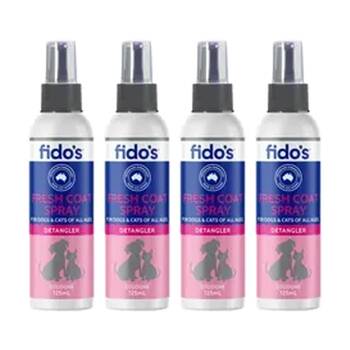 4PK Fidos Fresh Coat Spray Deodorising Bottle Pet Grooming Care 125ml