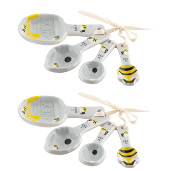 2x 4pc Davis & Waddell Beetanical Measuring Spoon 13x6.5cm - Yellow/Black