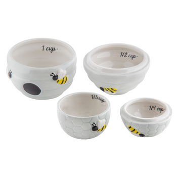 4pc Davis & Waddell Beetanical Measuring Cups 11x17cm - Yellow/Black
