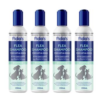 4PK Fidos Pet Dog & Cat Grooming Washing Care Shampoo Flea 250ml