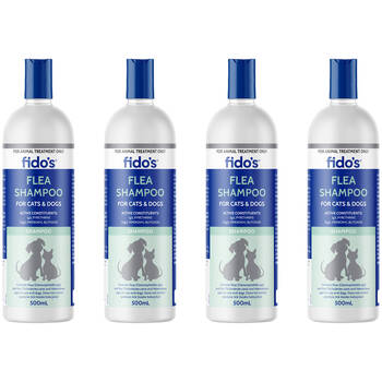 4PK Fidos Pet Dog & Cat Grooming Washing Care Shampoo Flea 500ml