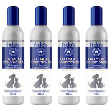 4PK Fidos Pet Dogs & Cats Oatmeal Conditioner Grooming Care 250ml