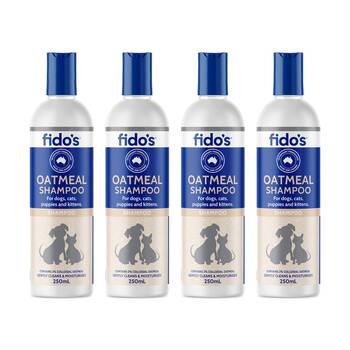 4PK Fidos Pet Dog & Cat Grooming Washing Care Shampoo Oatmeal 250ml