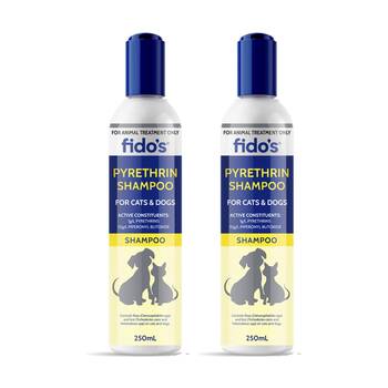 2PK Fidos Pet Dog & Cat Grooming Washing Care Shampoo Pyrethrin 250ml