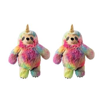 2PK Petshop By Fringe Studio Confetti Betti Tie Dye Slothicorn Plush Dog Toy
