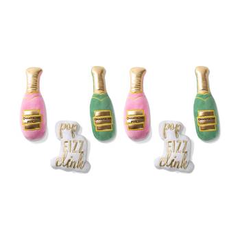 2x 3pc Petshop By Fringe Studio Minis Champagne Plush Dog Toy Set Multicolour