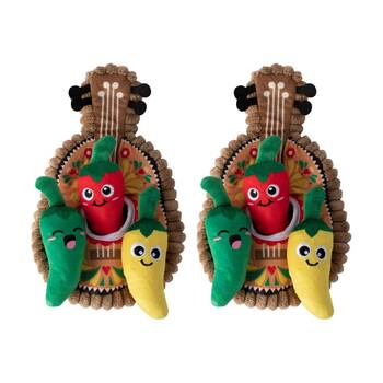 2PK Petshop By Fringe Studio Fiesta Till You Siesta Guitar/Chili Burrow Dog Toy