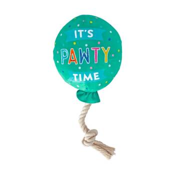Fringe Studio It's Pawty Time Balloon Plush Dog Toy Green