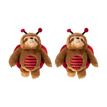 2PK Fringe Studio Little Ladybug Soft Plush Dog Toy Multicolour