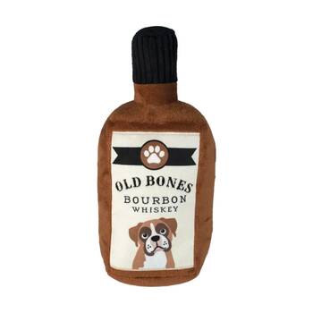 Fringe Studio Old Bones Whiskey Soft Plush Dog Toy Brown