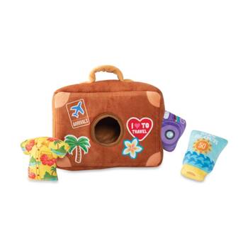 Petshop By Fringe Studio Soft Plush Squeaker Dog Toy Pack Your Bags