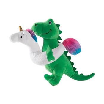 Fringe Studio Summa Time Dinosaur Rex w/ Floatie Soft Plush Dog Toy Green