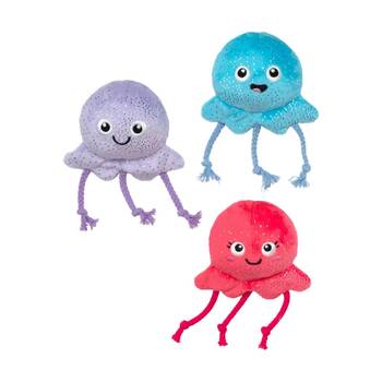 3pc Fringe Studio Too Tentacool Soft Plush Small Dog Toy Set Multicolour