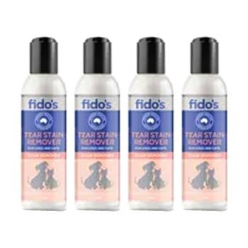 4PK Fidos Pet Dogs & Cats Tear Stain Remover Grooming Care 125ml