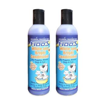2PK Fidos Pet Dogs & Cats White Bright Conditioner Grooming Care 250ml