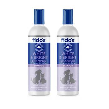 2PK Fidos Pet Dog & Cat Grooming Washing Care Shampoo White Bright 250ml