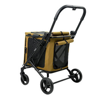 Ibiyaya Bigbuddy Folding Pet Stroller/Crate/Carrier Combo Camel