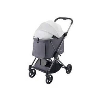 Ibiyaya Maxi Deep Carriage Pet Stroller For Dogs/Cats w/Sunshade Grey