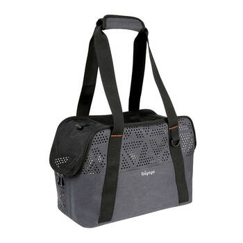 Ibiyaya Breezy Wanderer Fur-Free Dog Tote Bag Pet Carrier w/Handle Black/Grey