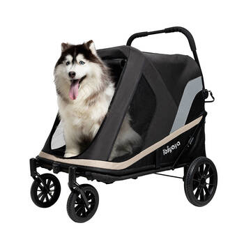 Ibiyaya Grand Cruiser Large Dog Stroller Pram for Pets up to 50kg Black